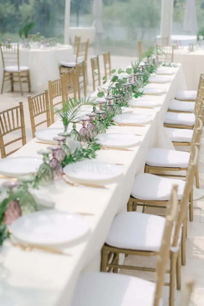 dining tables of a wedding venue